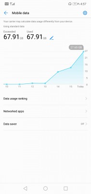 Screenshot van mijn verbruik