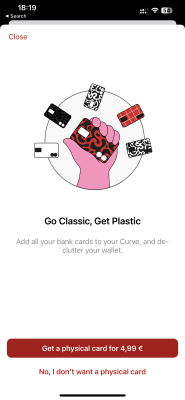 No, I don’t want a physical card