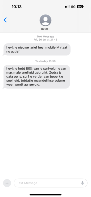 Roaming sms