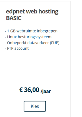 edpnet web hosting - 36 euro/jaar