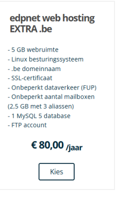 edpnet web hosting - 80 euro/jaar