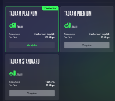 Tadaam (Gebruikt BASE netwerk)