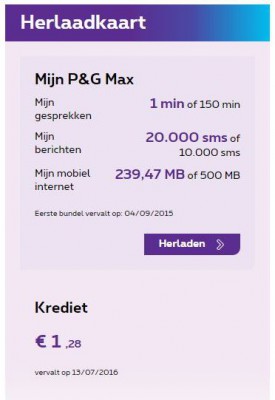 Current MyProximus Herlaadkaart